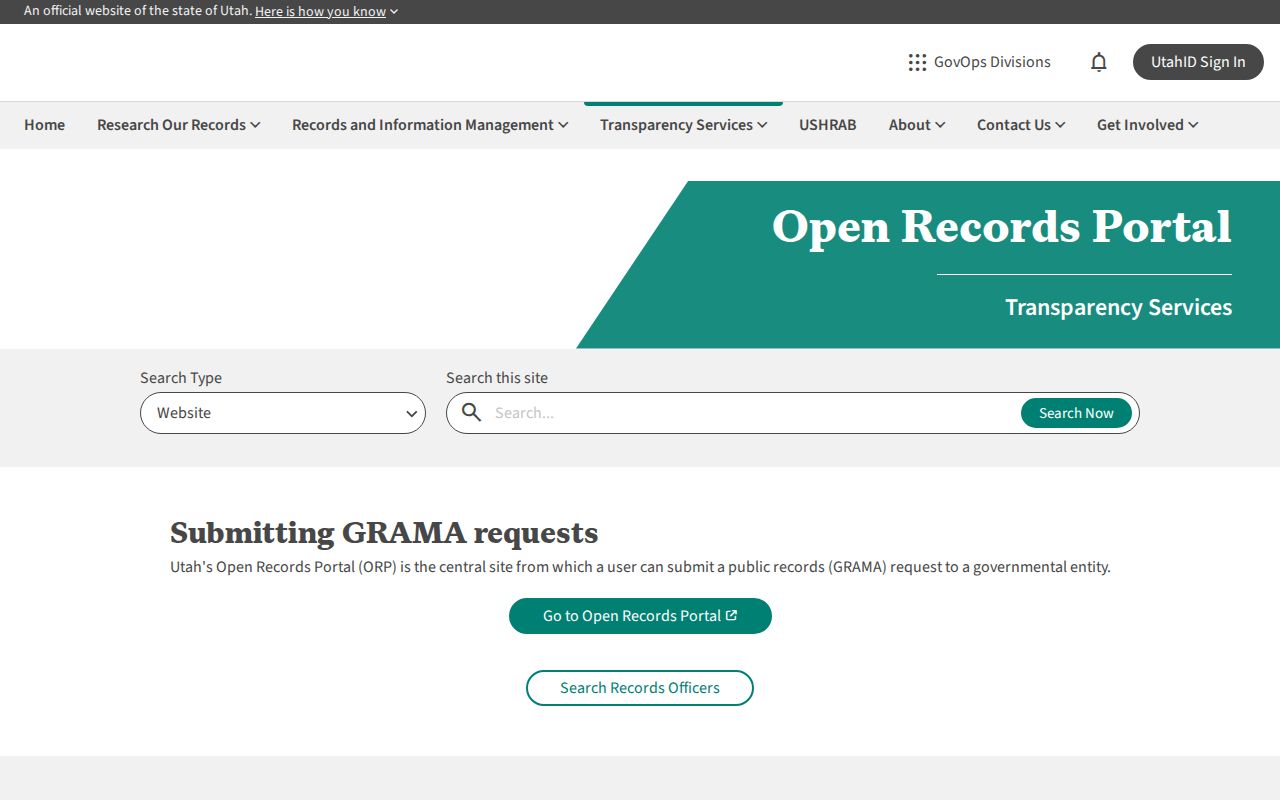 Clearfield people search through the Utah open records portal
