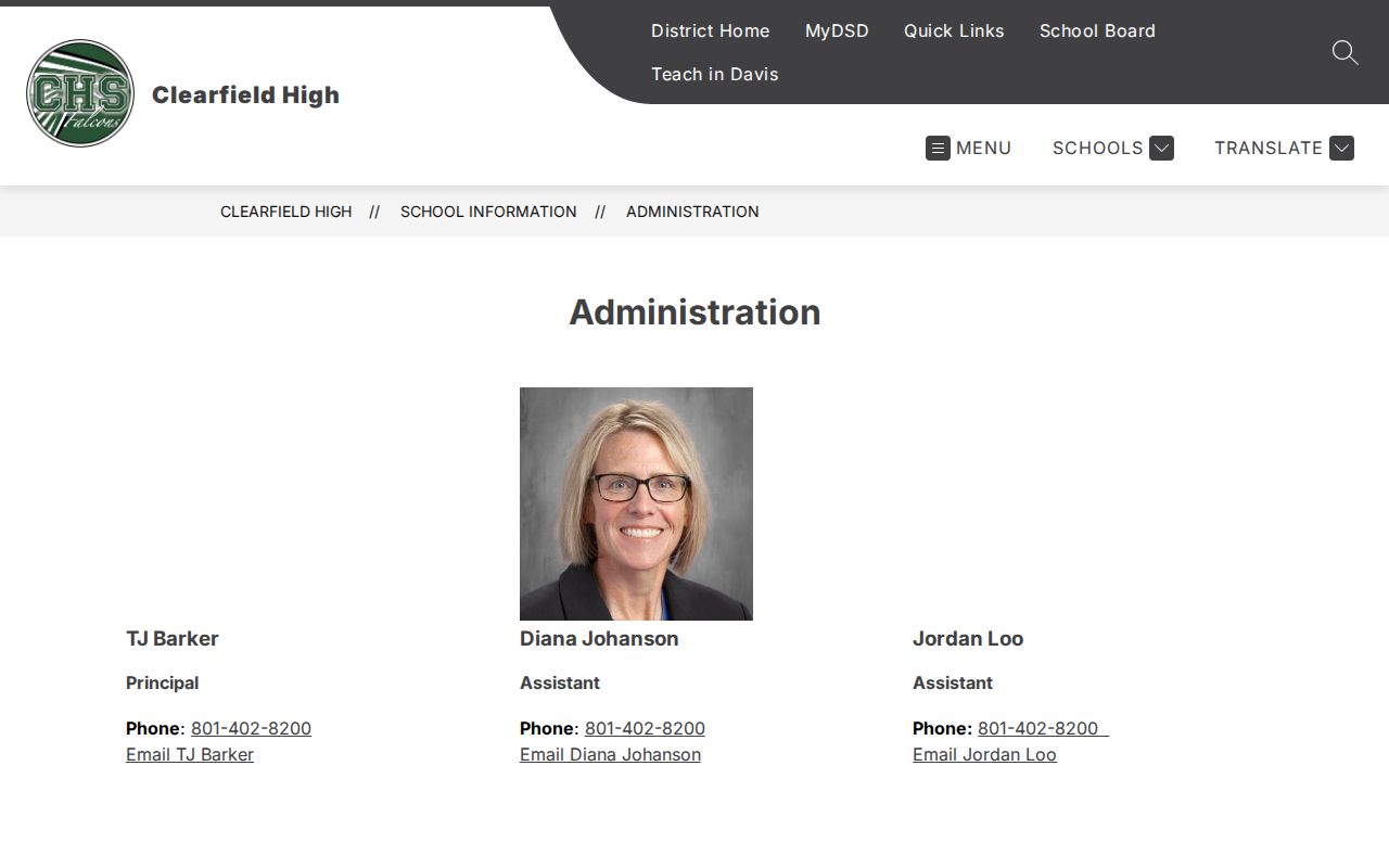 Clearfield people directories school staff cards