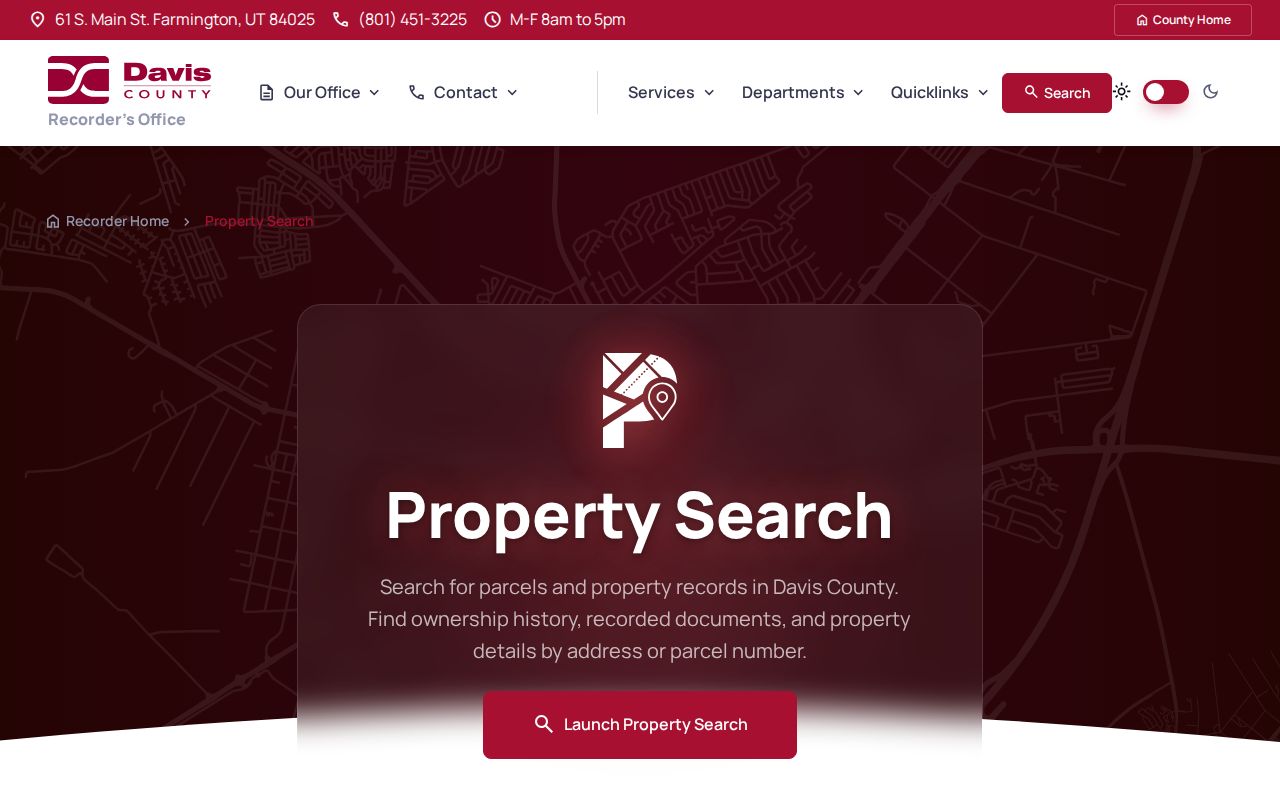 Clearfield public records portal for Davis County property and recorder searches