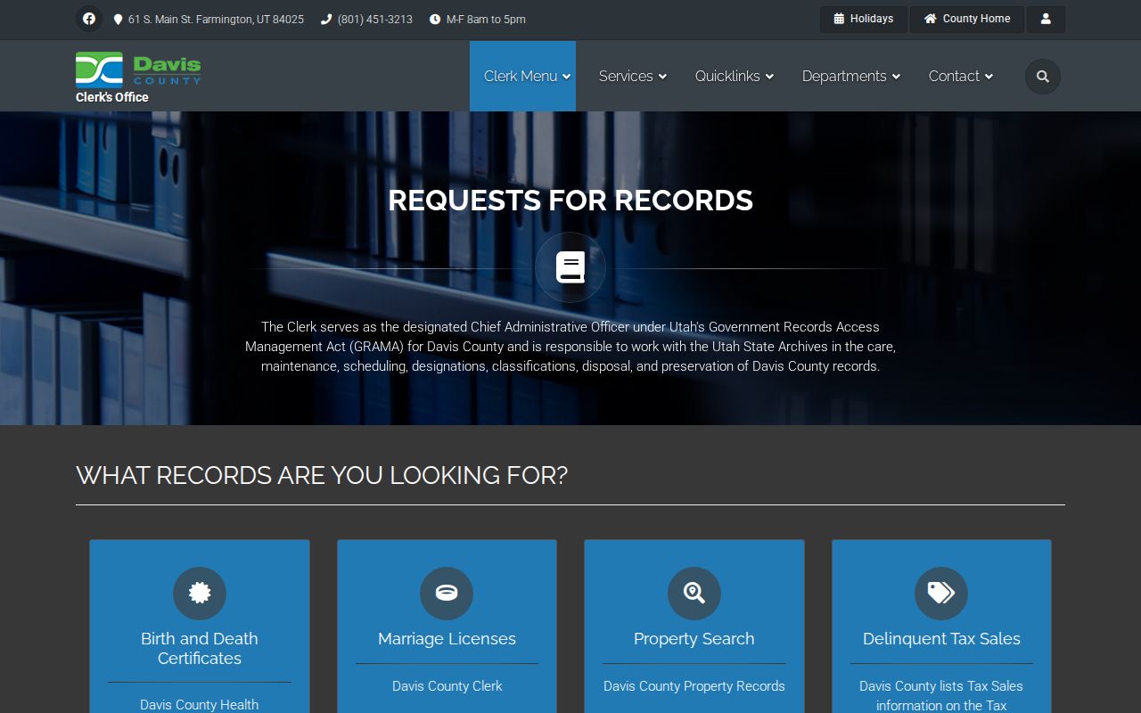 Clearfield public records request routing through Davis County