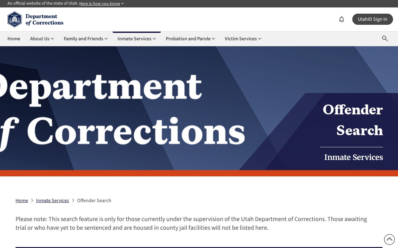 Clearfield public records access through the Utah offender search